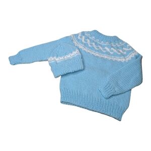 Kids Fair Isle Crewneck Pullover With Matching Toque - Acrylic - New